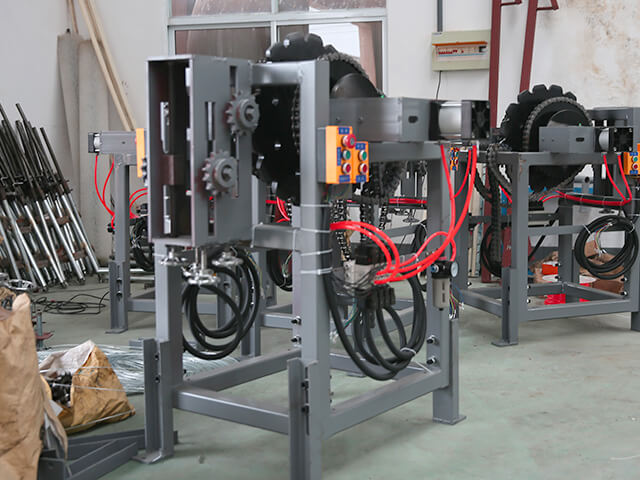 Power take-off frame for PVC/nitrile glove production line